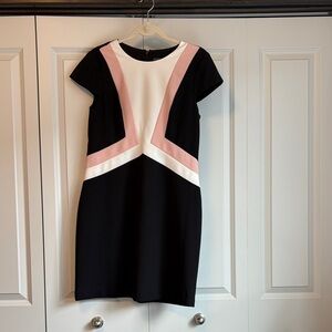 Vince Camuto Black Dress with Pink and White Accents